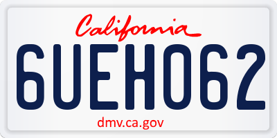 CA license plate 6UEH062