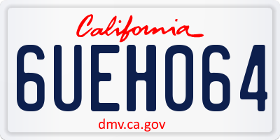 CA license plate 6UEH064