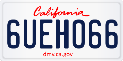 CA license plate 6UEH066
