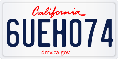 CA license plate 6UEH074