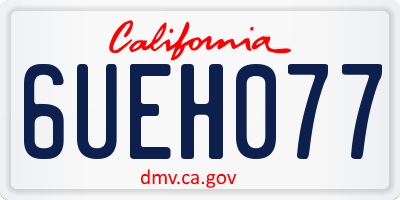 CA license plate 6UEH077