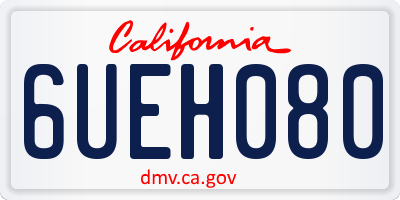 CA license plate 6UEH080