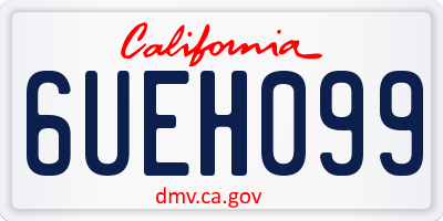 CA license plate 6UEH099