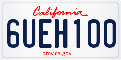 CA license plate 6UEH100