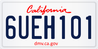 CA license plate 6UEH101