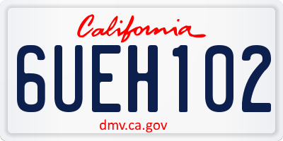 CA license plate 6UEH102