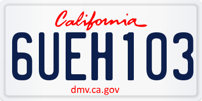 CA license plate 6UEH103