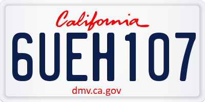 CA license plate 6UEH107