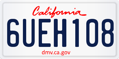 CA license plate 6UEH108