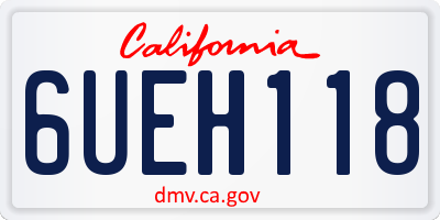 CA license plate 6UEH118