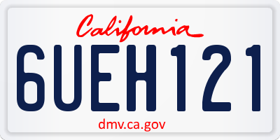 CA license plate 6UEH121