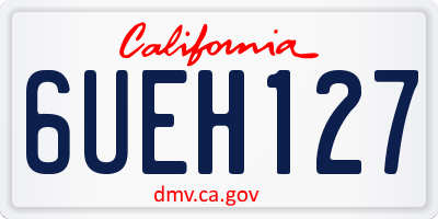 CA license plate 6UEH127