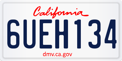 CA license plate 6UEH134