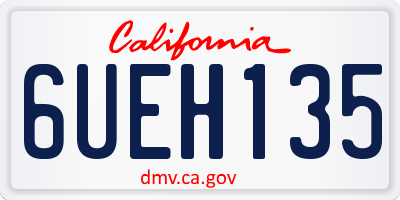 CA license plate 6UEH135
