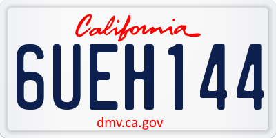 CA license plate 6UEH144