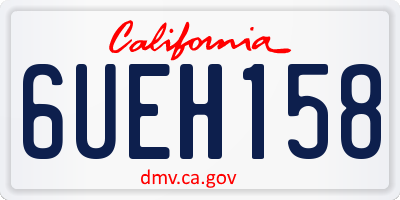 CA license plate 6UEH158