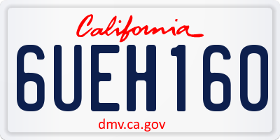 CA license plate 6UEH160