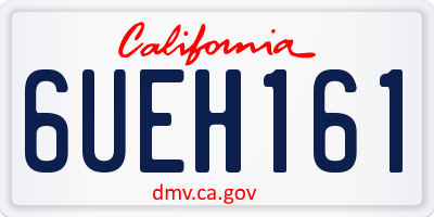 CA license plate 6UEH161