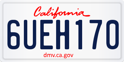 CA license plate 6UEH170