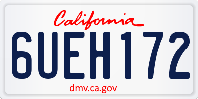 CA license plate 6UEH172