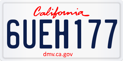 CA license plate 6UEH177