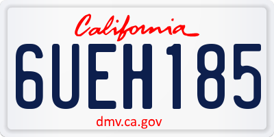 CA license plate 6UEH185