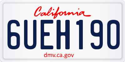 CA license plate 6UEH190