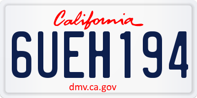 CA license plate 6UEH194