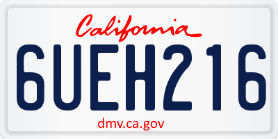 CA license plate 6UEH216