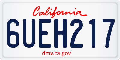 CA license plate 6UEH217