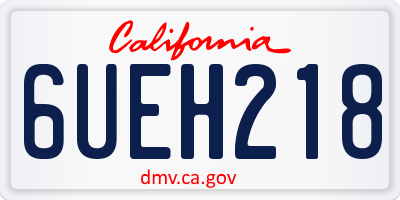 CA license plate 6UEH218