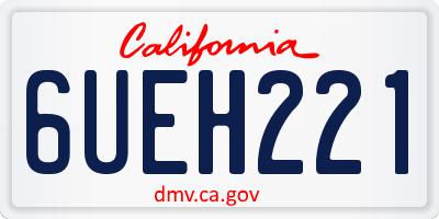 CA license plate 6UEH221