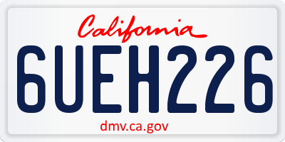 CA license plate 6UEH226