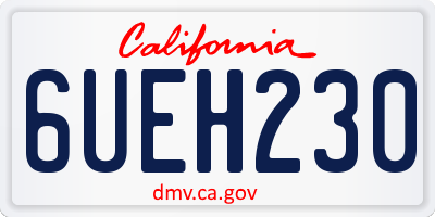 CA license plate 6UEH230