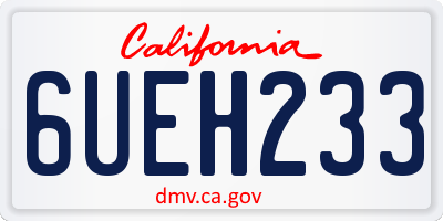CA license plate 6UEH233