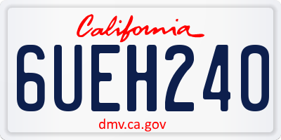 CA license plate 6UEH240