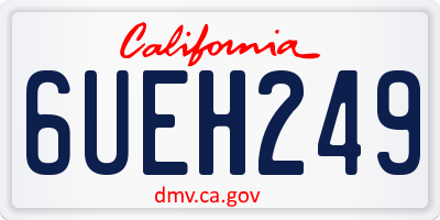 CA license plate 6UEH249