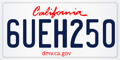 CA license plate 6UEH250