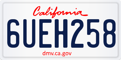 CA license plate 6UEH258