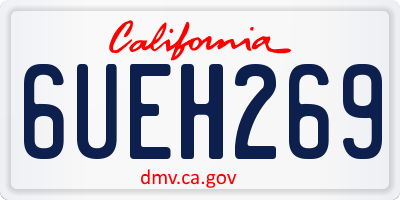 CA license plate 6UEH269