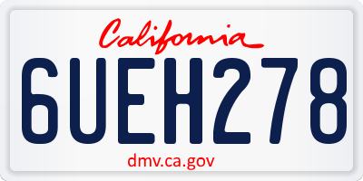 CA license plate 6UEH278
