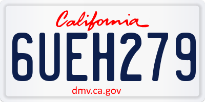 CA license plate 6UEH279