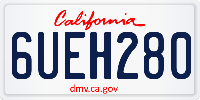 CA license plate 6UEH280