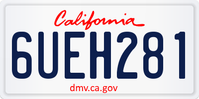 CA license plate 6UEH281