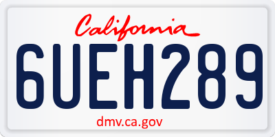 CA license plate 6UEH289