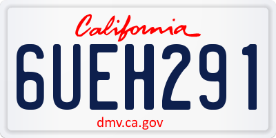 CA license plate 6UEH291