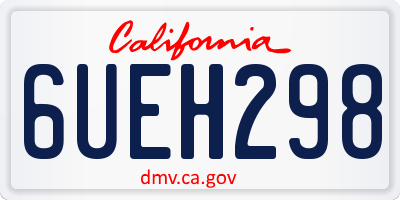 CA license plate 6UEH298
