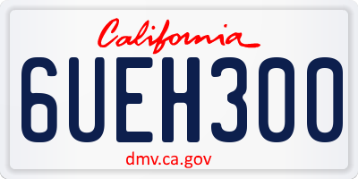 CA license plate 6UEH300