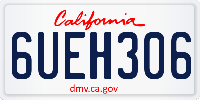 CA license plate 6UEH306