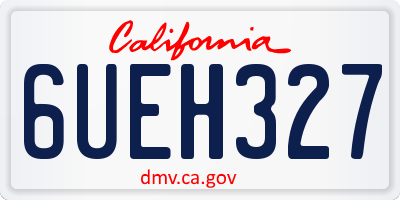 CA license plate 6UEH327